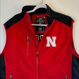 Authentic Nebraska Cornhuskers Stadium Softshell Men's Red and Black Vest XL